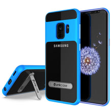 Charger l'image dans la galerie, Galaxy S9 Case, PUNKcase [LUCID 3.0 Series] [Slim Fit] [Clear Back] Armor Cover w/ Integrated Kickstand, Anti-Shock System &amp; PUNKSHIELD Screen Protector for Samsung Galaxy S9 [Blue] (Color in image: Blue)
