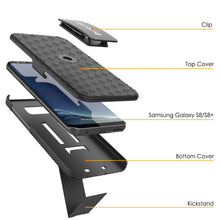 Load image into Gallery viewer, Punkcase Galaxy S8 PlusCase, With PunkShield Glass Screen Protector, Holster Belt Clip &amp; Built-In Kickstand Non-Slip Dual Layer Hybrid TPU Full Body Protection for Samsung S8 Plus Edge [Black] 
