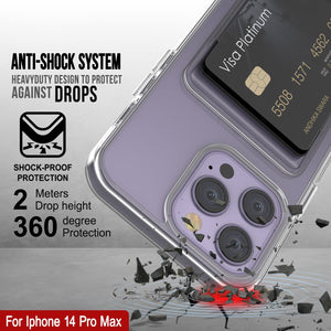 Étui porte-cartes iPhone 14 Pro Max [Série Crystal CardSlot] [Ajustement fin]