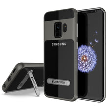 Charger l'image dans la galerie, Galaxy S9 Case, PUNKcase [LUCID 3.0 Series] [Slim Fit] [Clear Back] Armor Cover w/ Integrated Kickstand, Anti-Shock System &amp; PUNKSHIELD Screen Protector for Samsung Galaxy S9 [Grey] (Color in image: Grey)
