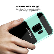 Load image into Gallery viewer, Galaxy S9 Case, PUNKcase [LUCID 3.0 Series] [Slim Fit] [Clear Back] Armor Cover w/ Integrated Kickstand, Anti-Shock System &amp; PUNKSHIELD Screen Protector for Samsung Galaxy S9 [Teal] (Color in image: Silver)
