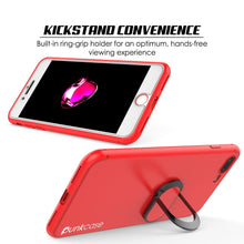 Charger l&#39;image dans la galerie, iPhone 8 PLUS Case, Punkcase Magnetix Protective TPU Cover W/ Kickstand, Tempered Glass Screen Protector [Red] 
