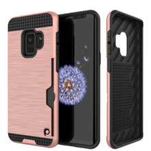 Load image into Gallery viewer, Galaxy S9 Case, PUNKcase [SLOT Series] [Slim Fit] Dual-Layer Armor Cover w/Integrated Anti-Shock System, Credit Card Slot [Rose Gold] (Color in image: Rose)
