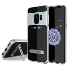 Charger l'image dans la galerie, Galaxy S9 Case, PUNKcase [LUCID 3.0 Series] [Slim Fit] [Clear Back] Armor Cover w/ Integrated Kickstand, Anti-Shock System &amp; PUNKSHIELD Screen Protector for Samsung Galaxy S9 [Silver] (Color in image: Silver)
