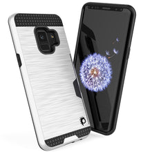 Charger l'image dans la galerie, Galaxy S9 Case, PUNKcase [SLOT Series] [Slim Fit] Dual-Layer Armor Cover w/Integrated Anti-Shock System, Credit Card Slot &amp; Screen Protector [White] (Color in image: Grey)
