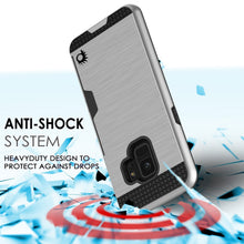 Charger l'image dans la galerie, Galaxy S9 Case, PUNKcase [SLOT Series] [Slim Fit] Dual-Layer Armor Cover w/Integrated Anti-Shock System, Credit Card Slot [Silver] (Color in image: Gold)
