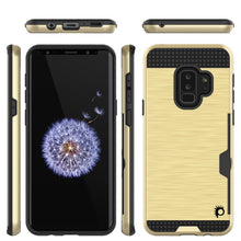 Load image into Gallery viewer, Galaxy S9 Plus Case, PUNKcase [SLOT Series] [Slim Fit] Dual-Layer Armor Cover w/Integrated Anti-Shock System [Gold] (Color in image: Navy)

