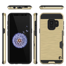 Charger l'image dans la galerie, Galaxy S9 Case, PUNKcase [SLOT Series] [Slim Fit] Dual-Layer Armor Cover w/Integrated Anti-Shock System, Credit Card Slot [Gold] (Color in image: Navy)
