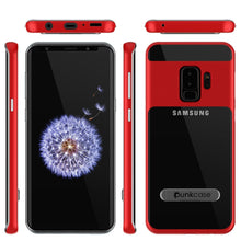 Charger l&#39;image dans la galerie, Galaxy S9+ Plus Case, PUNKcase [LUCID 3.0 Series] [Slim Fit] [Clear Back] Armor Cover w/ Integrated Kickstand, Anti-Shock System &amp; PUNKSHIELD Screen Protector for Samsung Galaxy S9+ Plus [Red] (Color in image: Silver)
