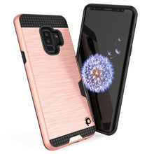 Charger l'image dans la galerie, Galaxy S9 Plus Case, PUNKcase [SLOT Series] [Slim Fit] Dual-Layer Armor Cover w/Integrated Anti-Shock System, Credit Card Slot  [Rose Gold] (Color in image: Grey)
