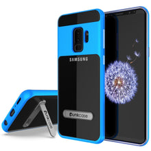 Charger l&#39;image dans la galerie, Galaxy S9+ Plus Case, PUNKcase [LUCID 3.0 Series] [Slim Fit] [Clear Back] Armor Cover w/ Integrated Kickstand, Anti-Shock System &amp; PUNKSHIELD Screen Protector for Samsung Galaxy S9+ Plus [Blue] (Color in image: Blue)
