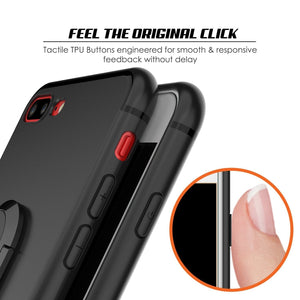 iPhone 8 PLUS Case, Punkcase Magnetix Protective TPU Cover W/ Kickstand, Tempered Glass Screen Protector [Black] 