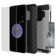 Load image into Gallery viewer, Galaxy S9 Plus Case, PUNKcase [SLOT Series] [Slim Fit] Dual-Layer Armor Cover w/Integrated Anti-Shock System, Credit Card Slot [Silver] (Color in image: Black)
