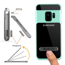Load image into Gallery viewer, Galaxy S9 Case, PUNKcase [LUCID 3.0 Series] [Slim Fit] [Clear Back] Armor Cover w/ Integrated Kickstand, Anti-Shock System &amp; PUNKSHIELD Screen Protector for Samsung Galaxy S9 [Teal] (Color in image: Red)

