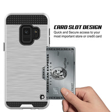Charger l'image dans la galerie, Galaxy S9 Case, PUNKcase [SLOT Series] [Slim Fit] Dual-Layer Armor Cover w/Integrated Anti-Shock System, Credit Card Slot &amp; Screen Protector [White] (Color in image: Silver)
