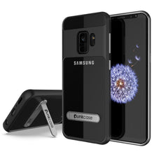 Charger l'image dans la galerie, Galaxy S9 Case, PUNKcase [LUCID 3.0 Series] [Slim Fit] [Clear Back] Armor Cover w/ Integrated Kickstand, Anti-Shock System &amp; PUNKSHIELD Screen Protector for Samsung Galaxy S9 [Black] (Color in image: Black)
