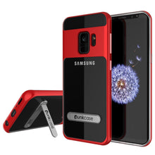 Load image into Gallery viewer, Galaxy S9 Case, PUNKcase [LUCID 3.0 Series] [Slim Fit] [Clear Back] Armor Cover w/ Integrated Kickstand, Anti-Shock System &amp; PUNKSHIELD Screen Protector for Samsung Galaxy S9 [Red] (Color in image: Red)
