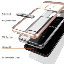 Charger l&#39;image dans la galerie, Galaxy S9+ Plus Case, PUNKcase [LUCID 3.0 Series] [Slim Fit] [Clear Back] Armor Cover w/ Integrated Kickstand, Anti-Shock System &amp; PUNKSHIELD Screen Protector for Samsung Galaxy S9+ Plus [Rose Gold] (Color in image: Black)
