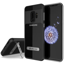 Charger l&#39;image dans la galerie, Galaxy S9+ Plus Case, PUNKcase [LUCID 3.0 Series] [Slim Fit] [Clear Back] Armor Cover w/ Integrated Kickstand, Anti-Shock System &amp; PUNKSHIELD Screen Protector for Samsung Galaxy S9+ Plus [Black] (Color in image: Black)
