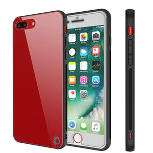 iPhone 8 PLUS Case, Punkcase GlassShield Ultra Thin Protective 9H Full Body Tempered Glass Cover W/ Drop Protection & Non Slip Grip for Apple iPhone 7 PLUS / Apple iPhone 8 PLUS (Red) (Color in image: Red)