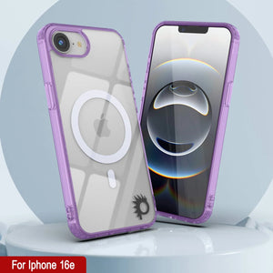 Punkcase iPhone 16e Magnetic Wireless Charging Case [Clearmag Series] [Purple]