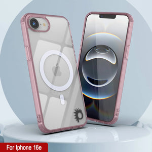 Punkcase iPhone 16e Magnetic Wireless Charging Case [Clearmag Series] [Rose]