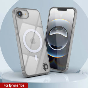 Punkcase iPhone 16e Magnetic Wireless Charging Case [Clearmag Series] [Silver]