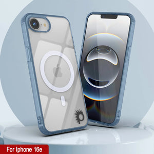 Punkcase iPhone 16e Magnetic Wireless Charging Case [Clearmag Series] [Navy]