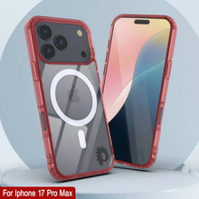 Charger l'image dans la galerie, Punkcase iPhone 17 Pro Max Magnetic Wireless Charging Case [ClearMag Series] [Red]
