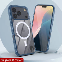 Charger l'image dans la galerie, Punkcase iPhone 17 Pro Max Magnetic Wireless Charging Case [Clearmag Series] [Navy]
