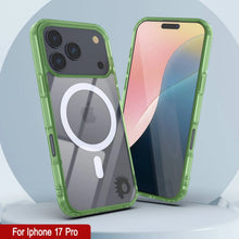 Charger l'image dans la galerie, Punkcase iPhone 17 Pro Magnetic Wireless Charging Case [Clearmag Series] [Green]
