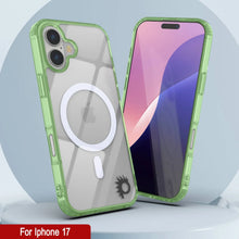 Charger l'image dans la galerie, Punkcase iPhone 17 Magnetic Wireless Charging Case [Clearmag Series] [Green]

