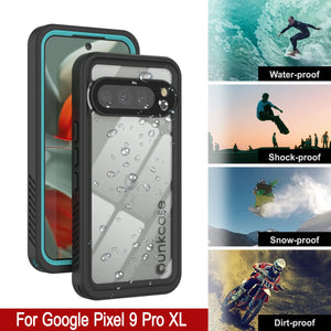 Google Pixel 9 Pro XL Basofroofing Base, Punkcase [Extreme Series] Couvercle d'armure avec protecteur d'écran intégré [Teal]