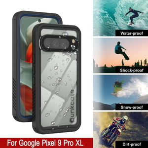 Google Pixel 9 Pro XL Basoproofuil, Punkcase [Extreme Series] Couverture d'armure avec protecteur d'écran intégré [Navy Blue]