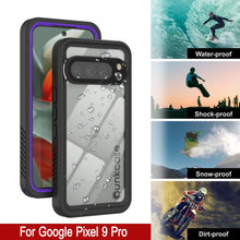 Charger l&#39;image dans la galerie, Google Pixel 9 Pro étanche propice, punkcase [Série Extreme] Couverture d&#39;armure avec protecteur d&#39;écran intégré [Purple]

