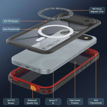 Charger l&#39;image dans la galerie, Coupe d&#39;iphone 17 étanche à l&#39;air, punkcase [Extreme Series] Couvercle d&#39;armure avec protecteur d&#39;écran intégré [rouge]
