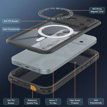 Charger l'image dans la galerie, Étui imperméable iPhone 17 Pro Max, punkcase [Extreme Mag Series] Couverture d'armure avec protecteur d'écran intégré [Gray]
