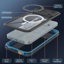 Charger l&#39;image dans la galerie, Étui imperméable de l&#39;iPhone 17 Pro, Punkcase [Extreme Series] Couverture d&#39;armure avec protecteur d&#39;écran intégré [Navy Blue]
