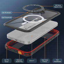 Load image into Gallery viewer, Case étanche de l'iPhone 17, couvercle d'armure Punkcase [série Extreme avec protecteur d'écran intégré [rouge]

