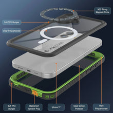 Charger l'image dans la galerie, Étui imperméable de l'iPhone 17, Punkcase [Extreme Mag Series] Couverture d'armure avec protecteur d'écran intégré [vert]
