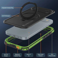 Charger l&#39;image dans la galerie, Coque étanche pour iPhone 17 Air [Série Kickstud 2.0] Housse de protection IP68 avec protecteur d&#39;écran et béquille [Vert]
