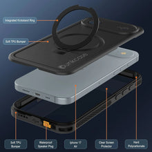 Charger l&#39;image dans la galerie, Coque étanche pour iPhone 17 Air [Série Kickstud 2.0] Housse de protection IP68 avec protecteur d&#39;écran et béquille [Noir]
