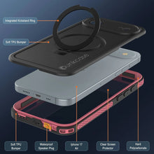 Charger l&#39;image dans la galerie, Coque étanche pour iPhone 17 Air [Série Kickstud 2.0] Housse de protection IP68 avec protecteur d&#39;écran et béquille [Rose]
