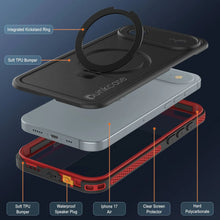 Charger l&#39;image dans la galerie, Coque étanche pour iPhone 17 Air [Série Kickstud 2.0] Housse de protection IP68 avec protecteur d&#39;écran et béquille [Rouge]
