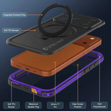 Charger l&#39;image dans la galerie, Coque étanche pour iPhone 17 Pro [Série Kickstud 2.0] Housse de protection IP68 avec protecteur d&#39;écran et béquille [Violet]
