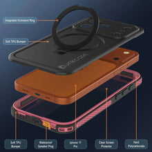 Charger l&#39;image dans la galerie, Coque étanche pour iPhone 17 Pro [Série Kickstud 2.0] Housse de protection IP68 avec protecteur d&#39;écran et béquille [Rose]
