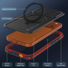 Charger l&#39;image dans la galerie, Coque étanche pour iPhone 17 Pro [Série Kickstud 2.0] Housse de protection IP68 avec protecteur d&#39;écran et béquille [Rouge]
