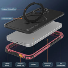 Charger l&#39;image dans la galerie, Coque étanche pour iPhone 17 [Série Kickstud 2.0] Housse de protection IP68 avec protecteur d&#39;écran et béquille [Rose]
