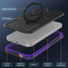 Charger l&#39;image dans la galerie, Coque étanche pour iPhone 17 [Série Kickstud 2.0] Housse de protection IP68 avec protecteur d&#39;écran et béquille [Violet]
