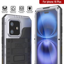 Charger l&#39;image dans la galerie, iPhone 16 Plus Metal Extreme 3.0 Série Aluminium Aluminium Aluminium IP68 W / Buillt en protecteur d&#39;écran et kickstand [White]
